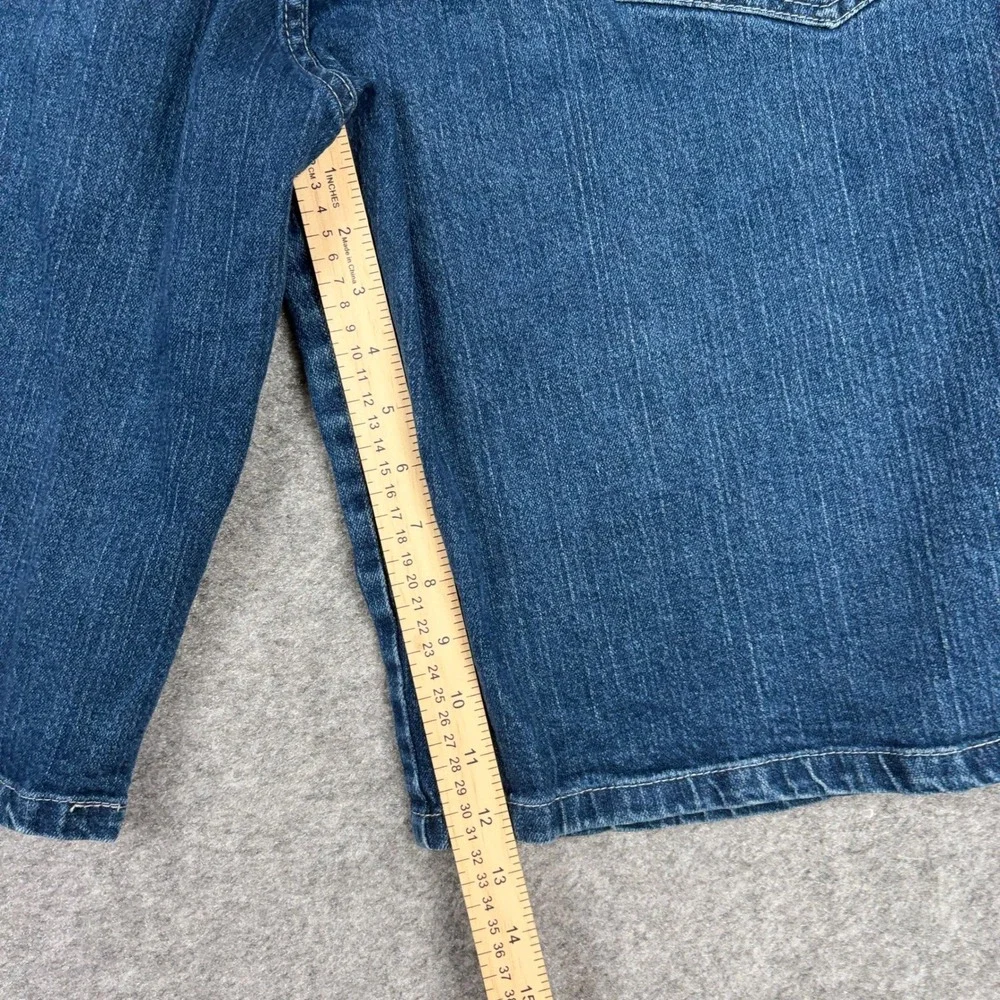 Denim‎ Jorts Mens 42 Dark Wash Baggy Star Button Y2K Skate Shorts Wide Leg Surf